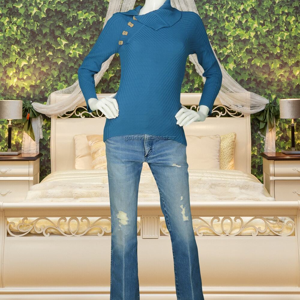 Y2K Vintage Fancy Knit Top Shirt Blouse XS